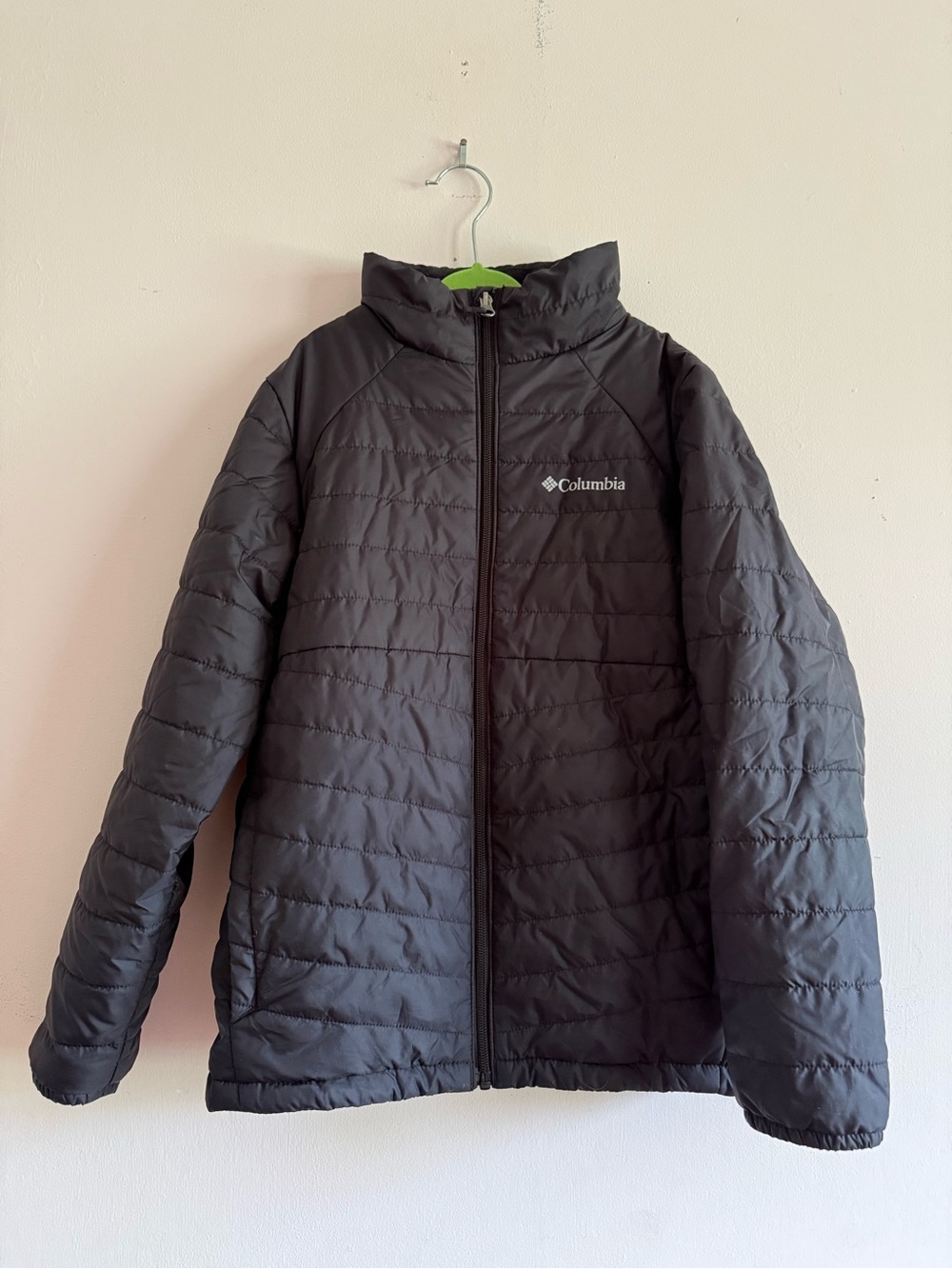 Columbia Youth Medium (10/12) Black Puffer Jacket Fleece Lined Insulated